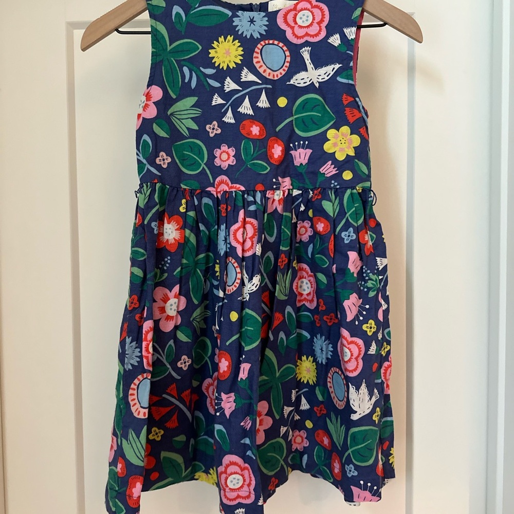 Mini Boden flower print dress 7-8